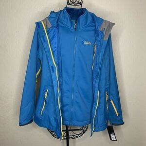 Cabelas Neptune Blue Grand Teton 3 in 1 Hooded Parka Coat Women’s Sz L MSRP $249